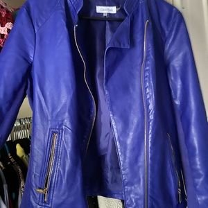 calvin klein moto faux leather jacket